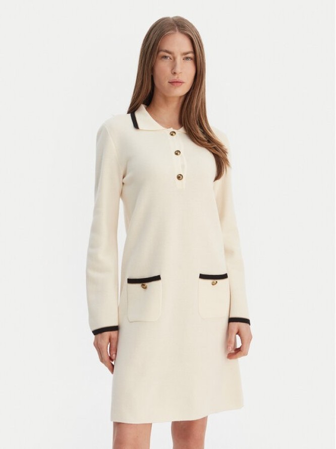 Luisa Spagnoli Sukienka dzianinowa Mariolina 100305 Beżowy Regular Fit