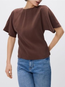 T-shirt z modalem - brązowy
