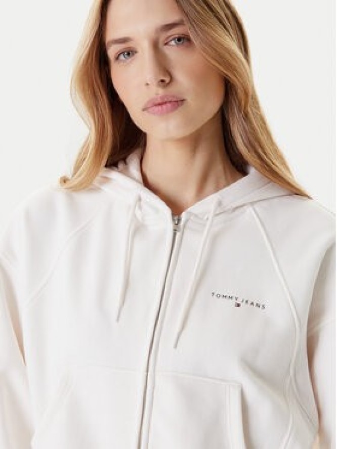 Tommy Jeans Bluza Linear DW0DW21163 Écru Boxy Fit