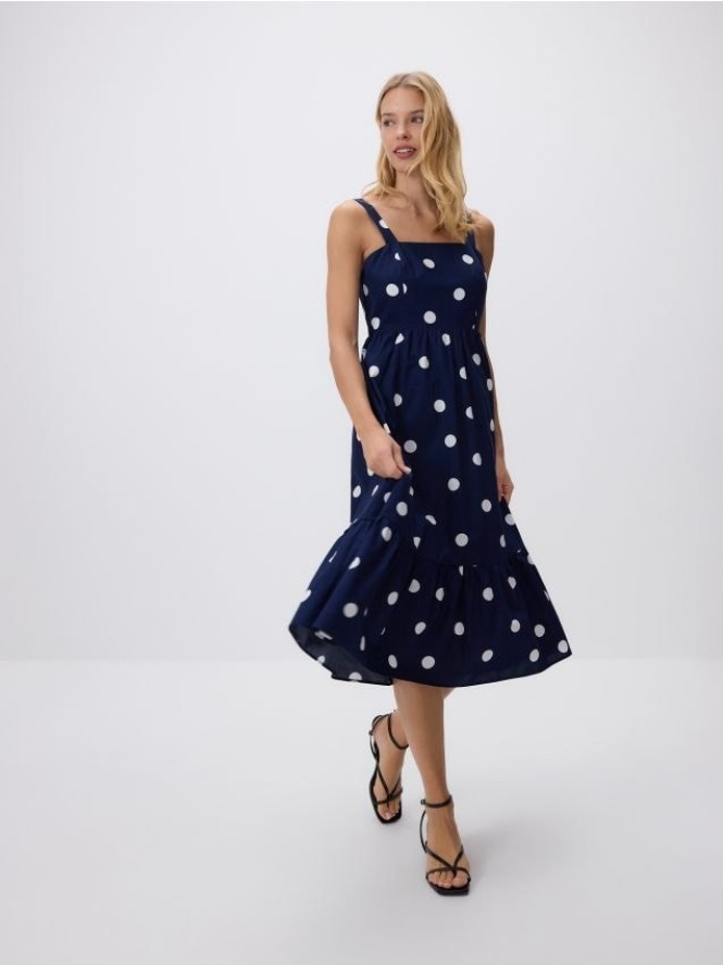 Bawełniana sukienka - granatowy