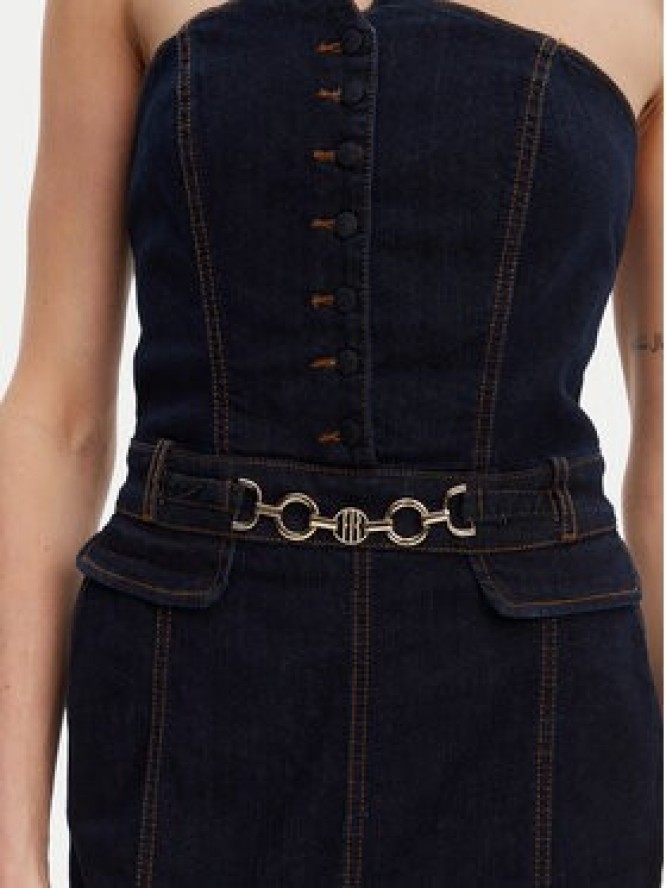 Fracomina Sukienka jeansowa FR25SD4010D46093 Granatowy Slim Fit