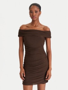 Guess Sukienka koktajlowa W5YK21 KCZC2 Brązowy Slim Fit