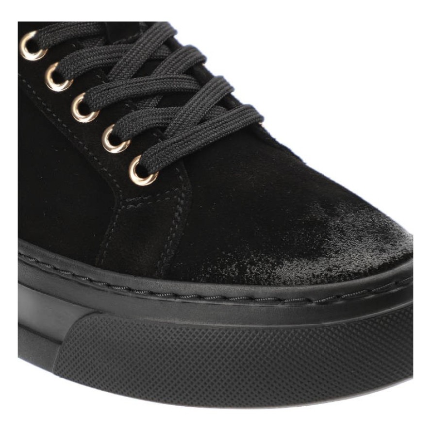 Czarne Sneakersy CheBello Wygodne Skórzane Buty Damskie