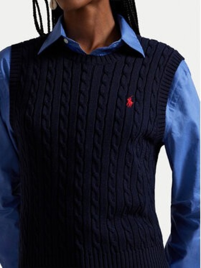Polo Ralph Lauren Sweter 211971882501 Granatowy Slim Fit