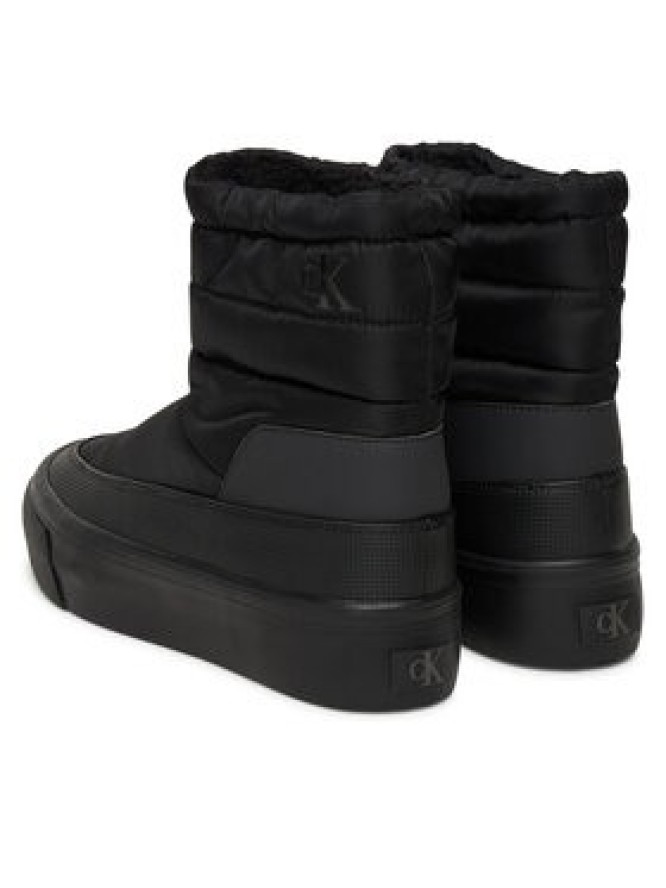 Calvin Klein Sneakersy Vulc Flatf Snowboot Nylon Mix Mg YW0YW01977 Czarny