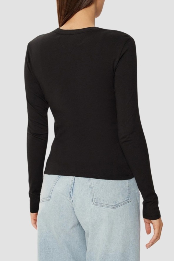 TOMMY JEANS Czarny damski longsleeve, Rozmiar S