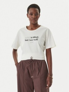 Liu Jo Sport T-Shirt TA6266 JS923 Écru Regular Fit