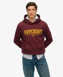 superdry Core Sport Hoodie 100% bawełna, luźny krój – Port Red