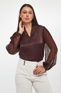 Bluzka damska z wiskozowej krepy TWINSET