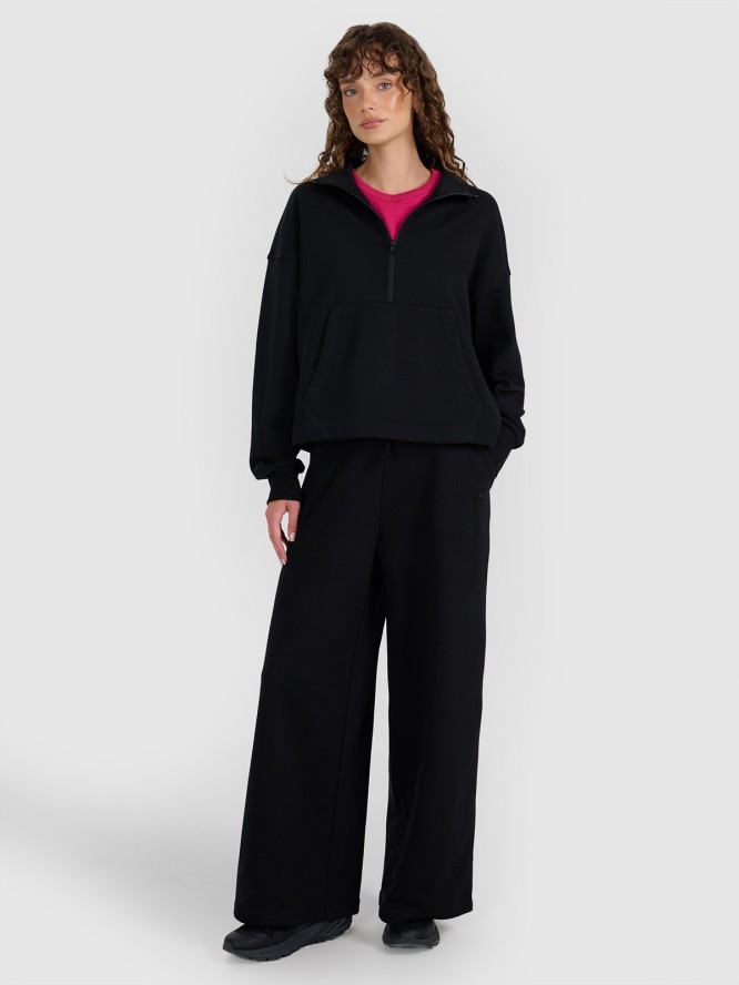 4F Bluza dresowa nierozpinana bez kaptura damska - czarna M