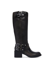 Guess Kozaki FLTMAT LEA11 Czarny