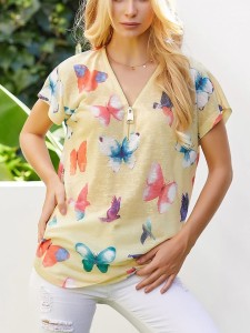 Milan Kiss Koszulka w kolorze żółtym ze wzorem rozmiar: M