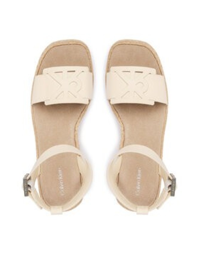Calvin Klein Espadryle Wedge Espad 70 Embl Lth HW0HW02897 Beżowy