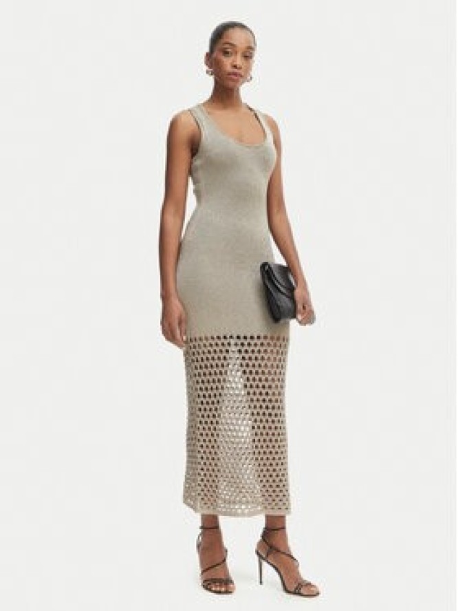 Simona Corsellini Sukienka letnia P26CPABO0301 Beżowy jasny Slim Fit