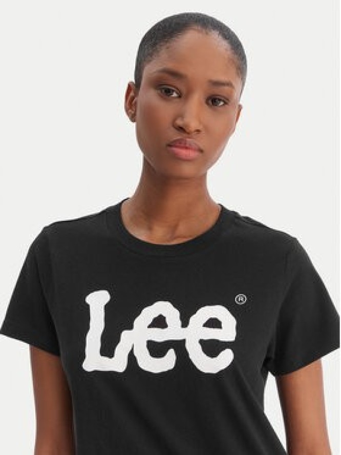 Lee T-Shirt Logo Tee L42UER01 112109467 Czarny Regular Fit