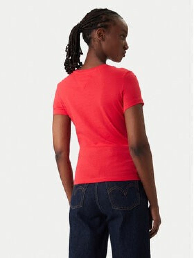 Tommy Jeans T-Shirt DW0DW20459 Czerwony Slim Fit