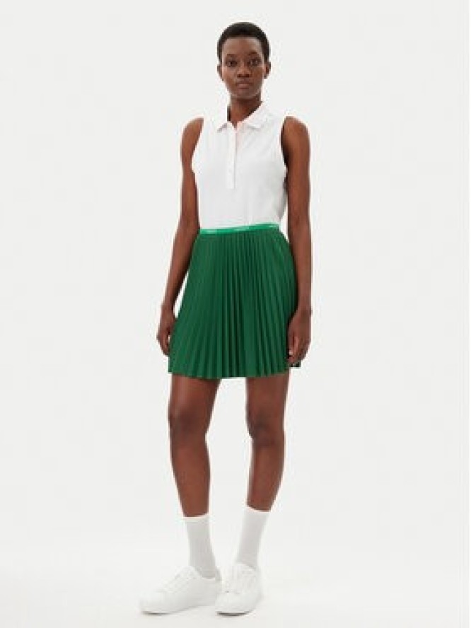 Lacoste Spódnica plisowana JF1403 Zielony Regular Fit