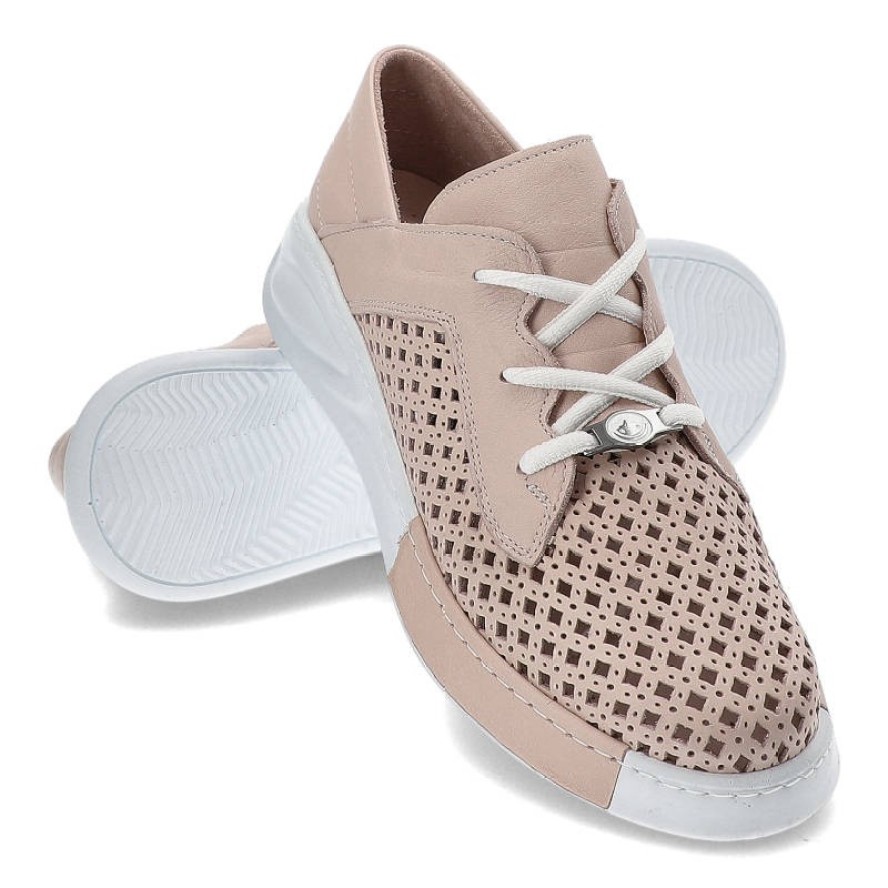 Różowe Półbuty Ravini Modne Buty Damskie