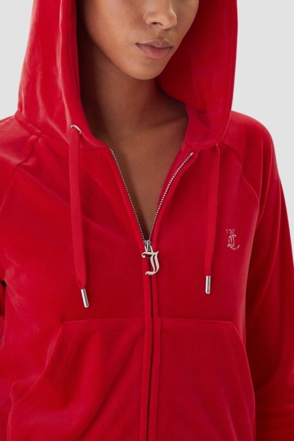JUICY COUTURE Czerwona bluza damska Madison Outline, Rozmiar M