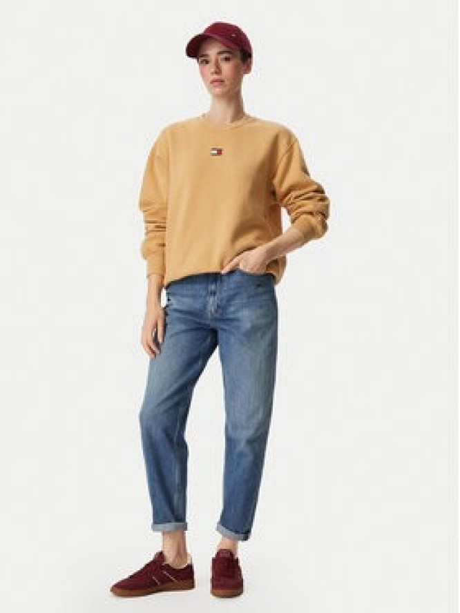 Tommy Jeans Bluza Badge DW0DW23297 Żółty Regular Fit