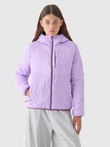 4F Kurtka puchowa dwustronna z wypełnieniem PrimaLoft damska - fioletowa XS