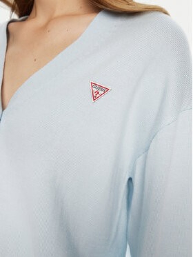 Guess Jeans Sweter W4BR16 Z3HO2 Błękitny Regular Fit