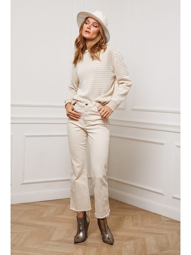 Joséfine Sweter "Astro" w kolorze beżowo-kremowym rozmiar: S