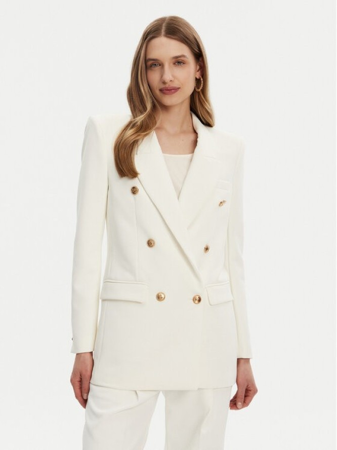 Elisabetta Franchi Marynarka GI-147-51E2 -V700 Biały Regular Fit