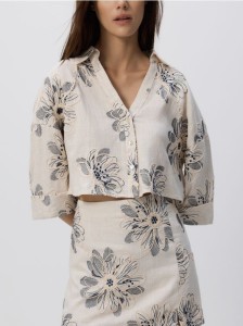 Koszula z dodatkiem lnu - wielobarwny