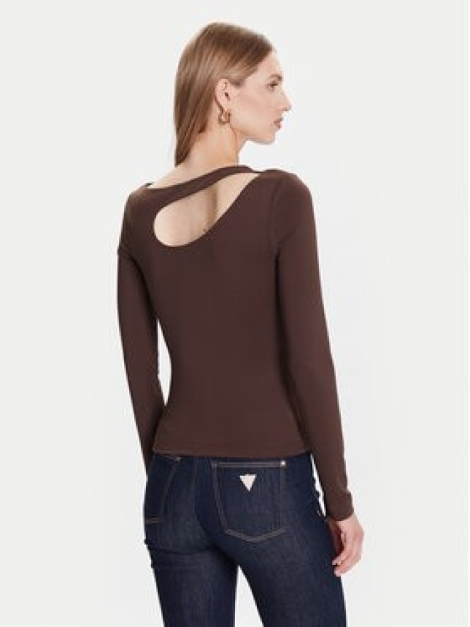 Guess Bluzka W5BP18 KC7M2 Brązowy Slim Fit