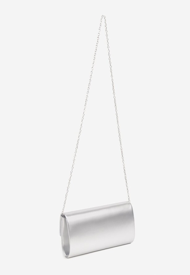 Srebrna Torebka Kopertówka z Dodatkowym Łańcuszkiem na Ramię Iredi
