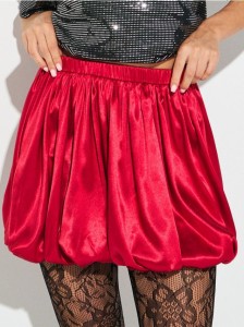Spódnica mini bombka - czerwony