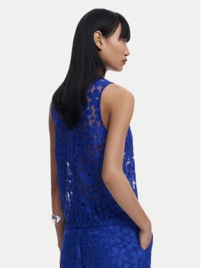 Desigual Top Tanatos 25SWBW25 Niebieski Slim Fit