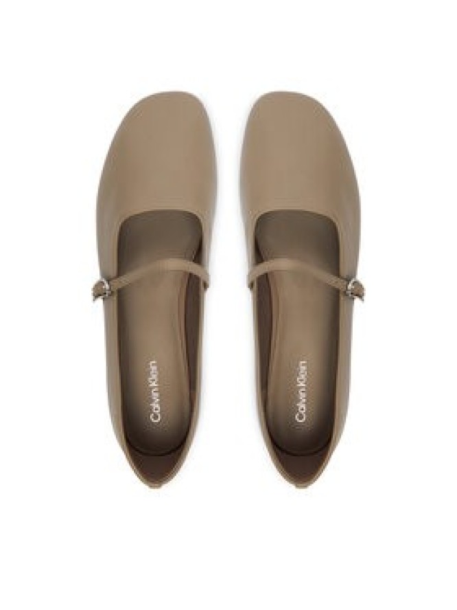 Calvin Klein Baleriny Oblique Ballerina Mj Lth Hdw HW0HW02847 Brązowy