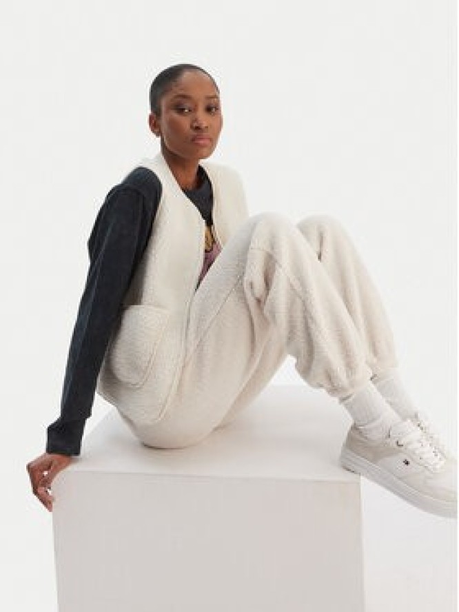 Roxy Spodnie dresowe Waves Of Warmths ERJNP03674 Écru Regular Fit