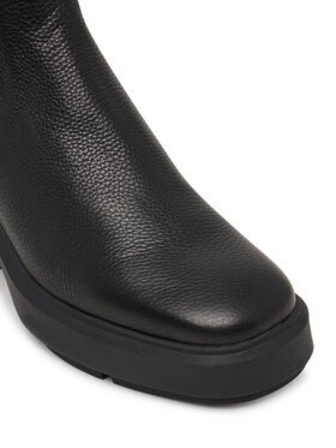 Calvin Klein Botki Block Heel Chelsea Boot Lth HW0HW03694 Czarny