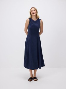 Sukienka midi z modalem - granatowy