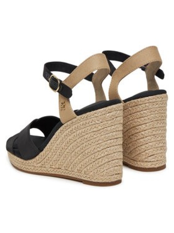 Tommy Hilfiger Espadryle Satin High Wedge Espadrille FW0FW08602 Czarny