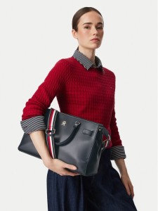 Tommy Hilfiger Torebka Th Joy Satchel Corp AW0AW19318 Granatowy