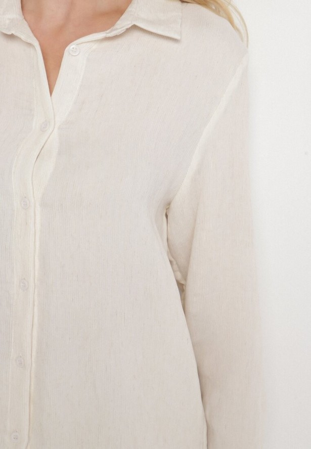 Biała Klasyczna Koszula z Wiskozy Melriza