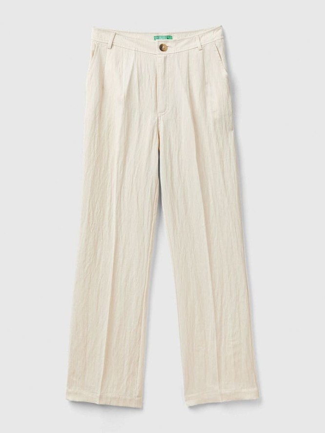 Benetton Spodnie w kolorze beżowym rozmiar: 36