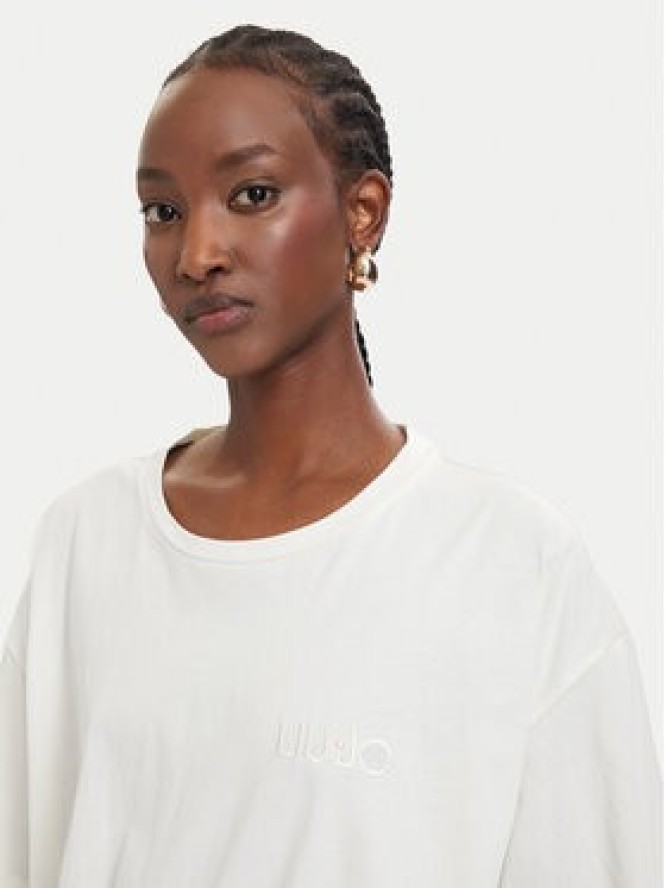 Liu Jo Sport T-Shirt TA6119 JS923 Kremowy Oversize