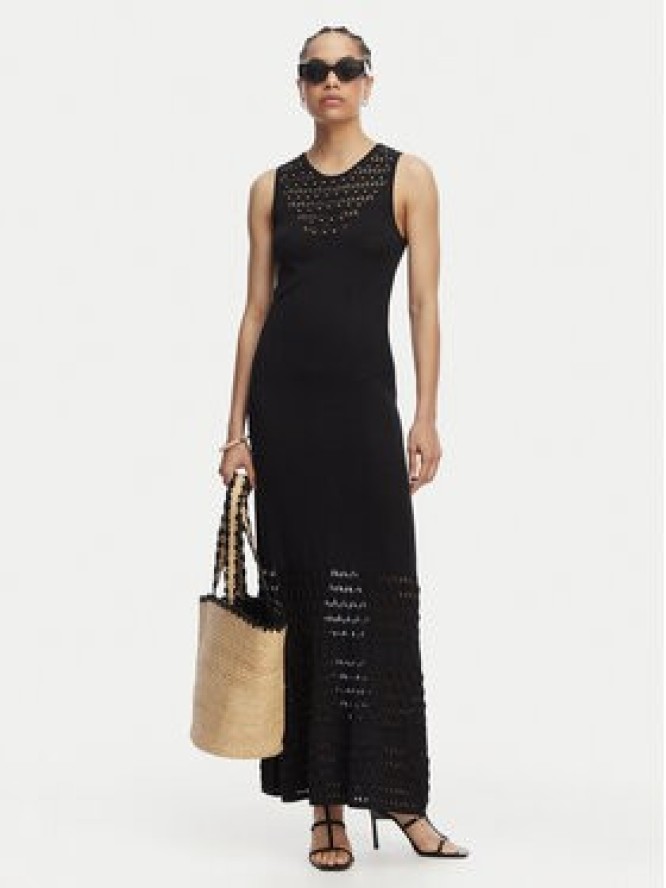 LOLA CASADEMUNT Sukienka dzianinowa MS2616001 Czarny Slim Fit