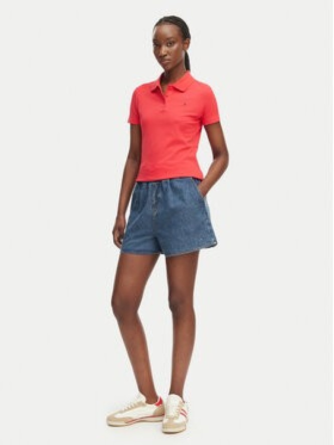 Tommy Jeans Polo Essential DW0DW20160 Czerwony Slim Fit