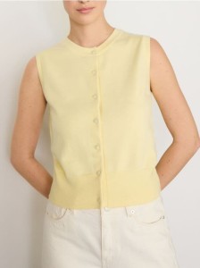 Swetrowa kamizelka - jasnożółty