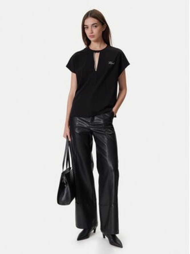 KARL LAGERFELD Bluzka A4W17046 Czarny Relaxed Fit
