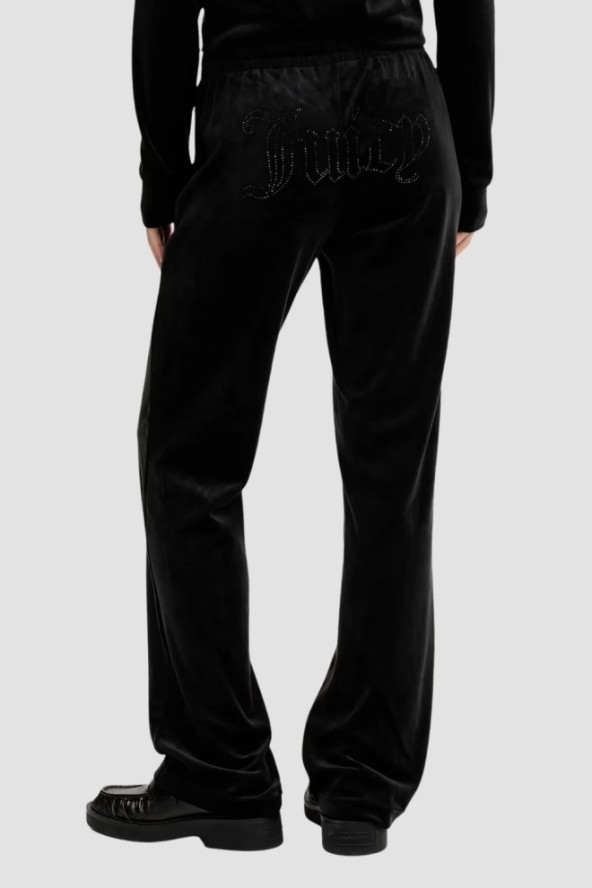 JUICY COUTURE Czarne spodnie dresowe z cyrkoniami Tina, Rozmiar S