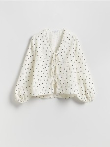 Bluzka z wiązaniem z przodu - biały