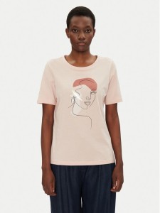 Fransa T-Shirt 20615408 Różowy Regular Fit