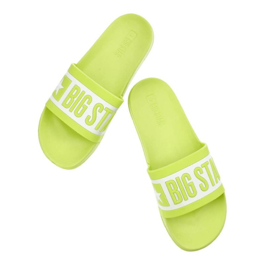 Zielone Klapki Big Star Wodoodporne Buty Damskie